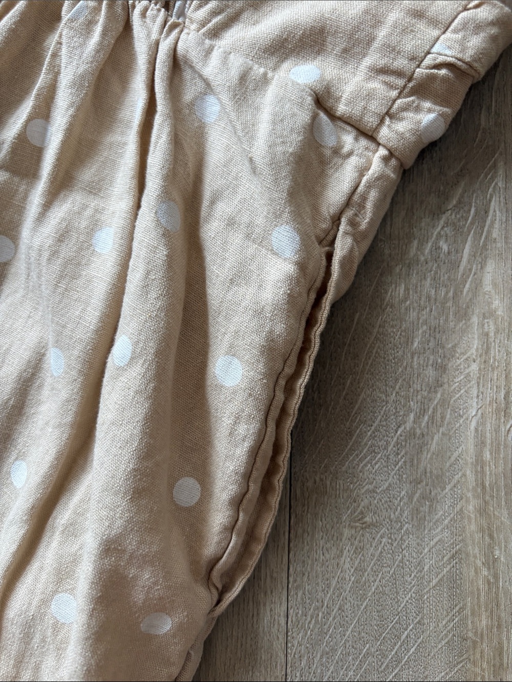 Old Navy Light Tan Polka Dot Linen-Blend Wide-Leg Jumpsuit Size Small - Picture 8 of 10